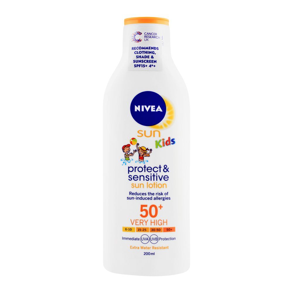 Nivea Sun Kids Protect & Sensitive Sun Lotion, 50+ Very High, 200ml