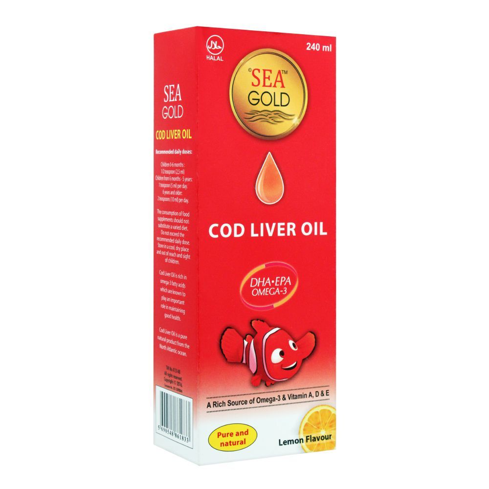 Sea Gold COD Liver Oil, Lemon Flavour, 240ml