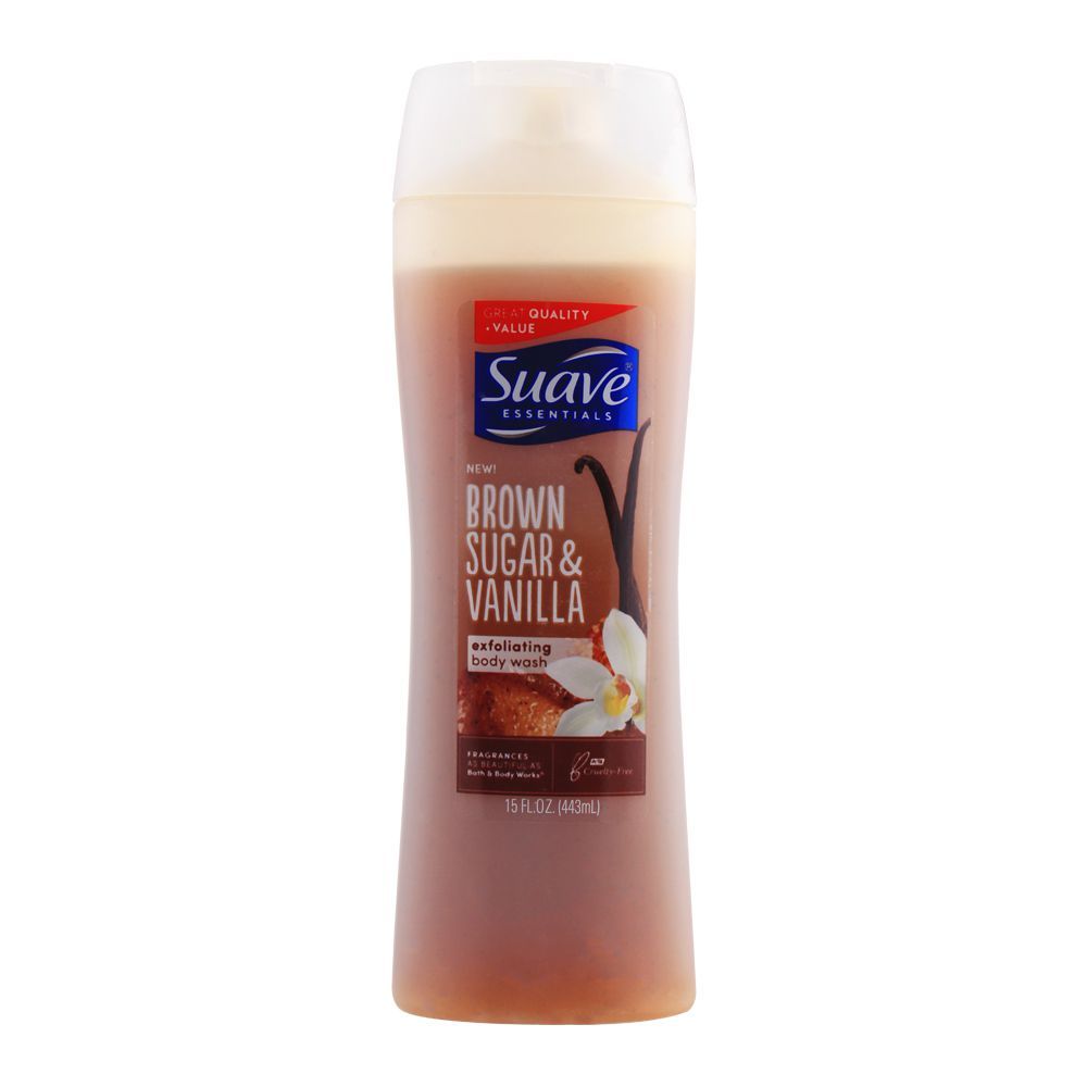 Suave Essentials Brown Sugar & Vanilla Exfoliating Body Wash, 443ml
