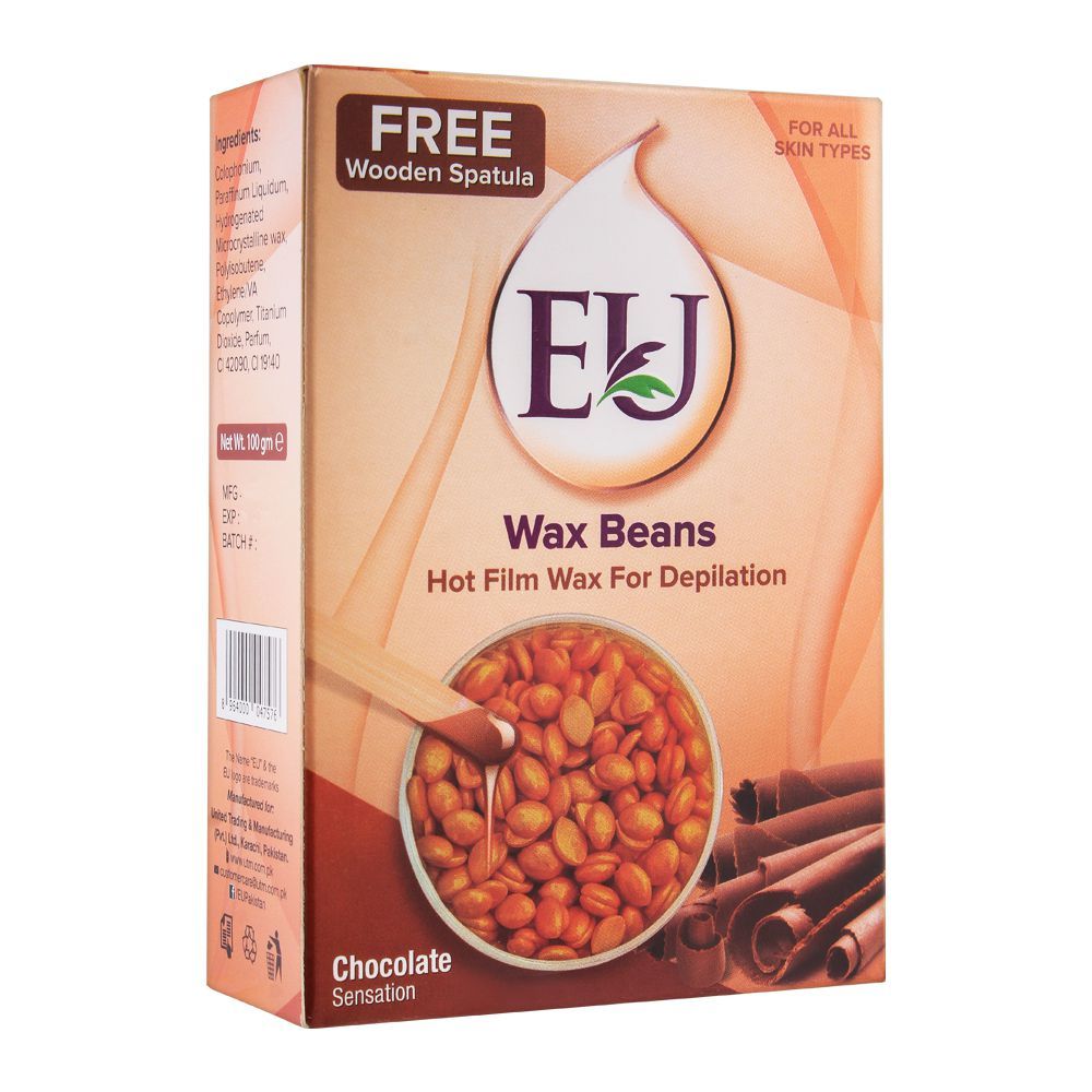 EU Chocolate Sensation Wax Beans Hot Film Wax For Depilation, For All Skin Types, 100g