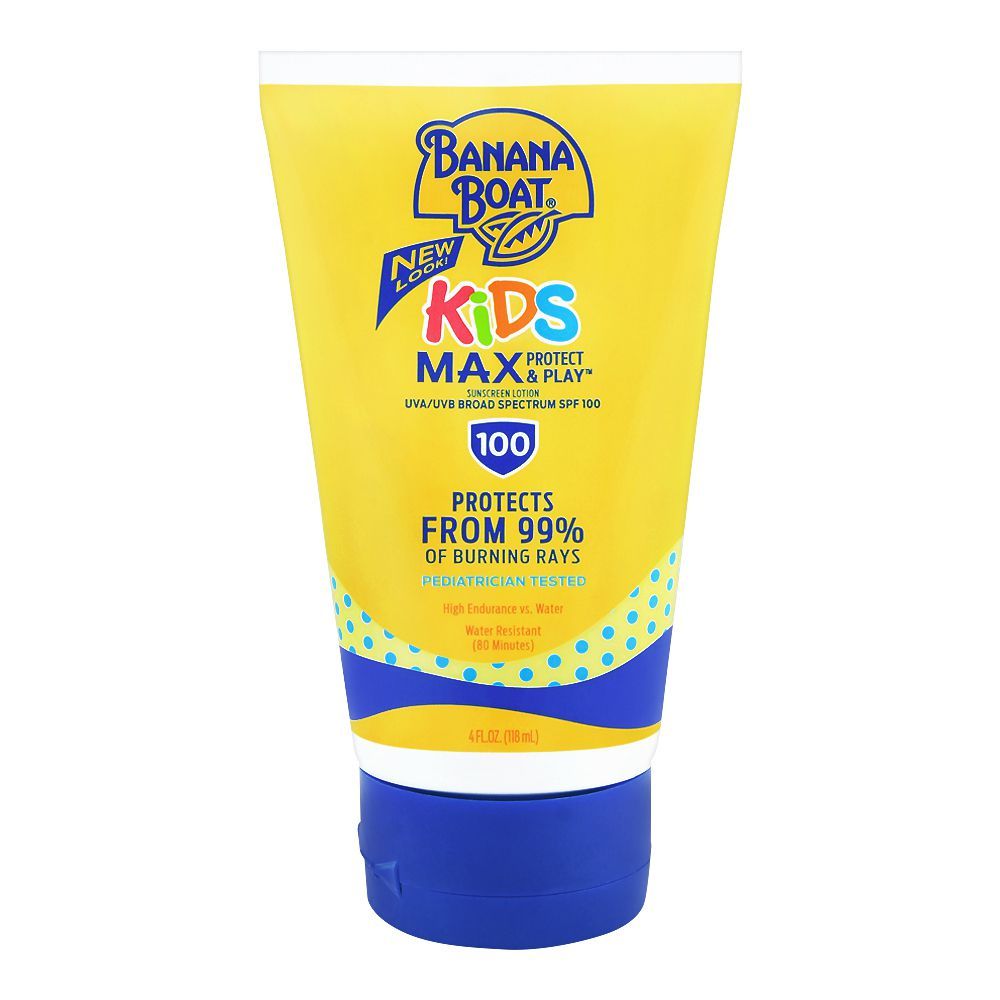 Banana Boat Kids Max Protect & Play Sunscreen Lotion, SPF 100, 118ml
