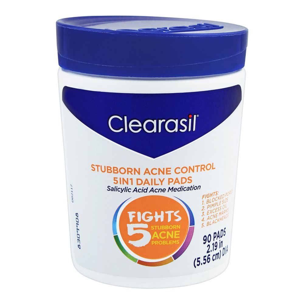 Clearasil Stubborn Acne Problems 5-In-1 Daily Pads, 90-Pack