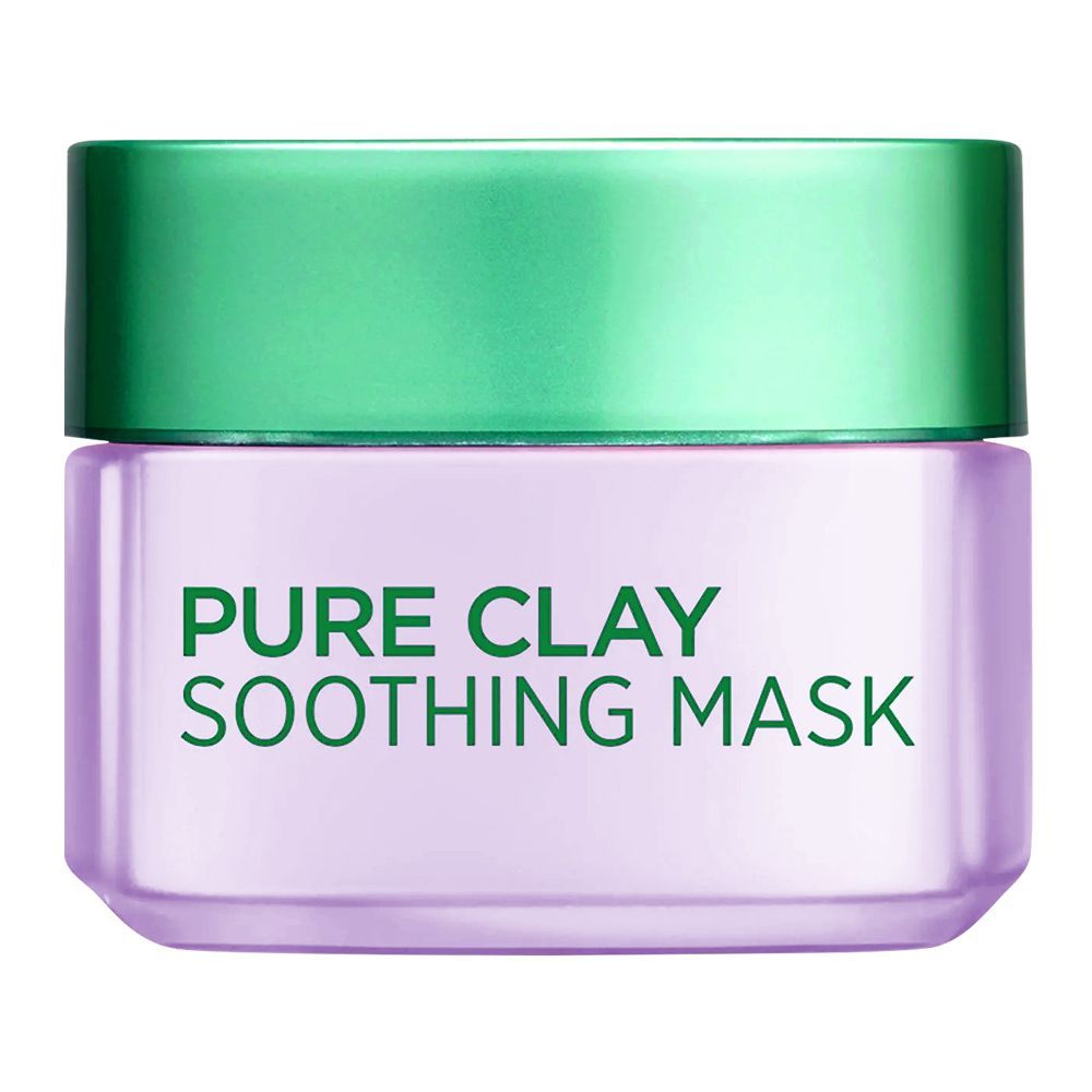 L'Oreal Pure Clay Soothing Mask, 3 Pure Clays + Mallow Flower Extract 