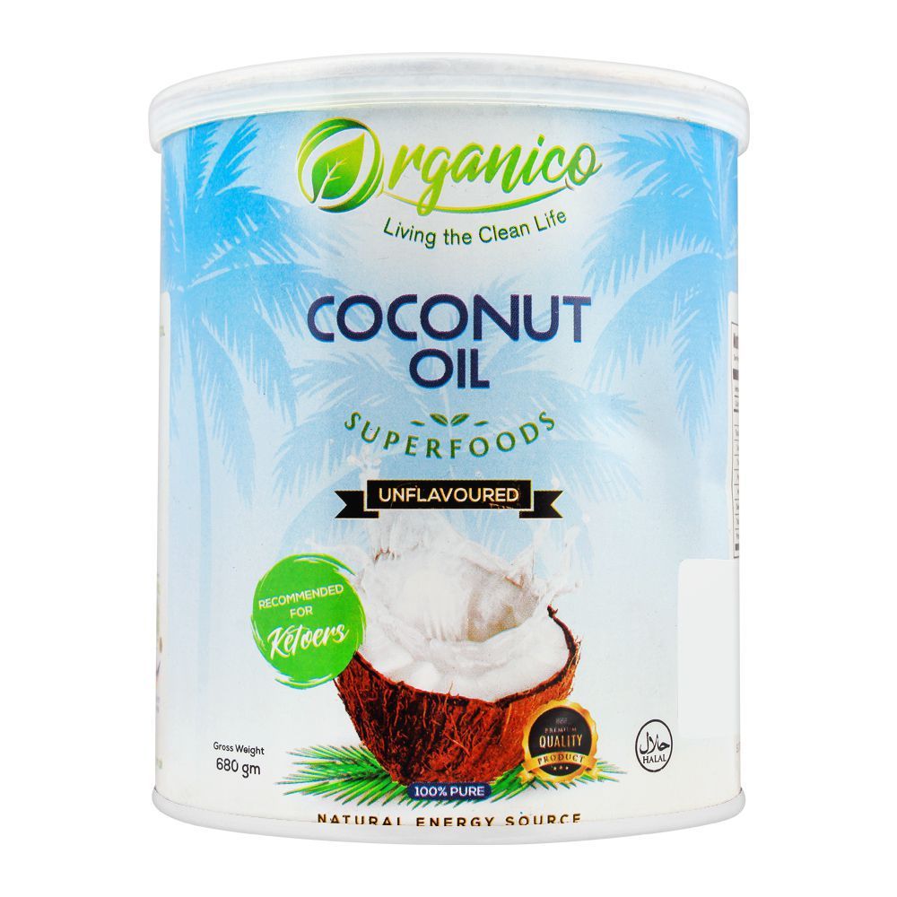 Organico Coconut Oil, Unflavoured, 680g, Tin