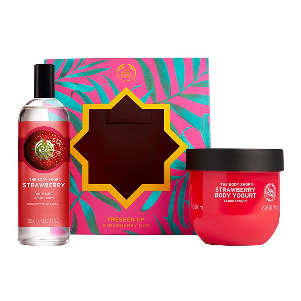 The Body Shop Freshen Up Strawberry Duo Gift Set, Body Yogurt + Body Mist, 91846