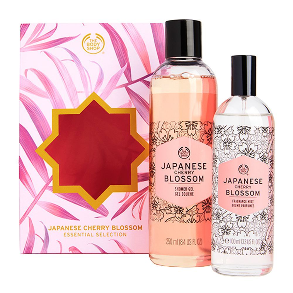 The Body Shop Japanese Cherry Blossom Essential Collection Gift Set, Shower Gel + Fragrance Mist, 78692