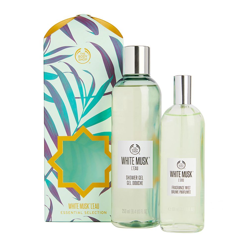 The Body Shop White Musk L'Eau Essential Collection Gift Set, Shower Gel + Fragrance Mist, 91616