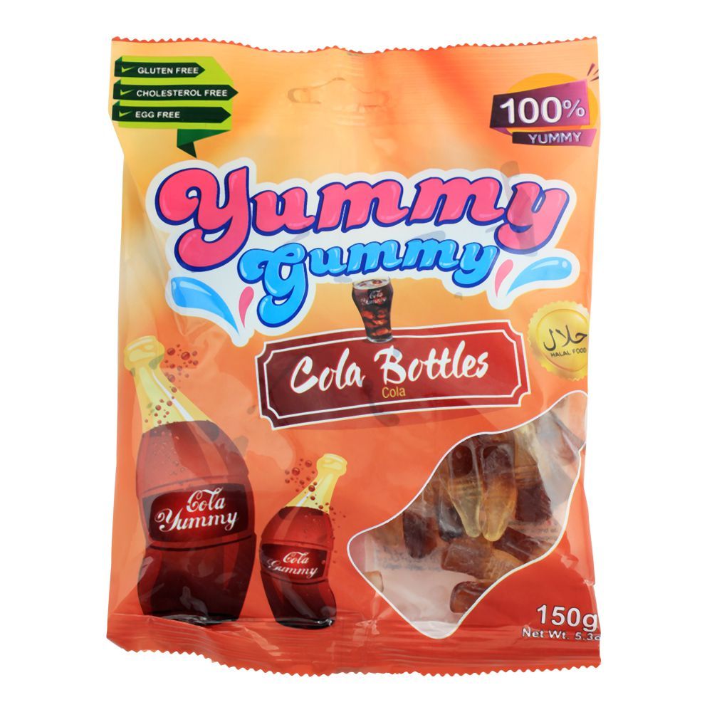 Yummy Gummy Jelly Cola Bottles, Gluten Free, 150g