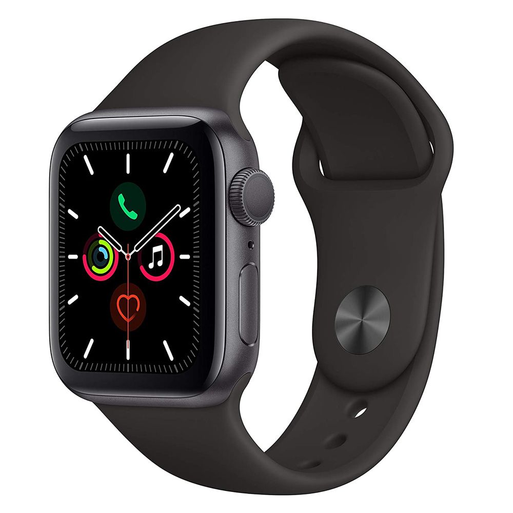 Apple Watch Series 5, 40mm, GPS, Space Gray Aluminum Case with Black Sport Band, MWV82LL/A