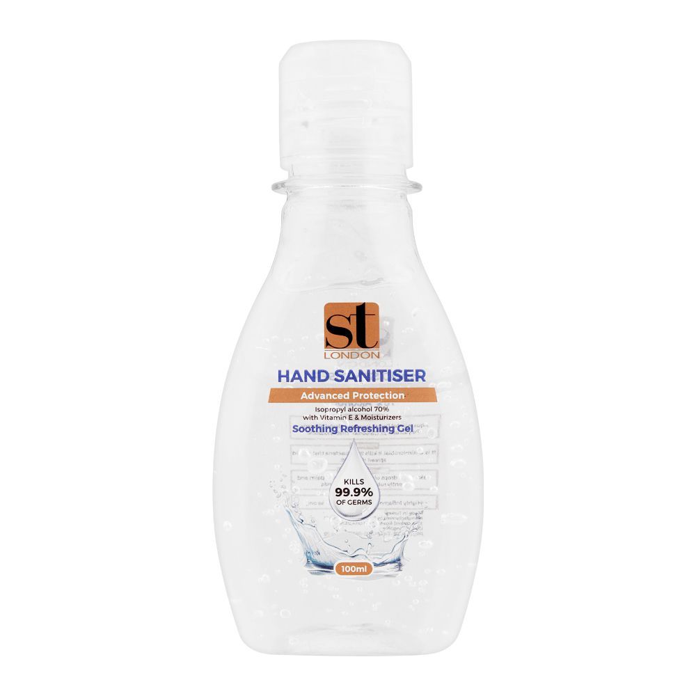 ST London Soothing Refreshing Gel Hand Sanitizer, 70% Isopropyl Alcohol, With Vitamin E, 100ml