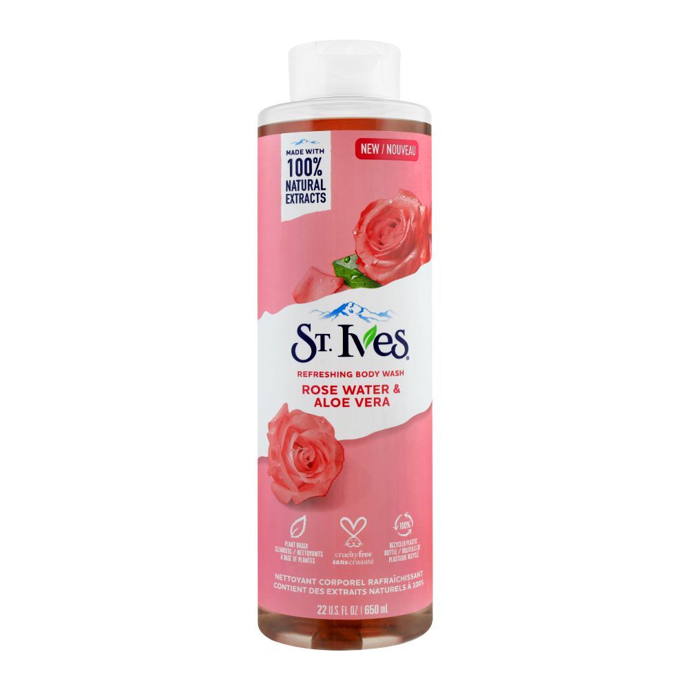 St. Ives Rose Water & Aloe Vera Refreshing Body Wash, 650ml