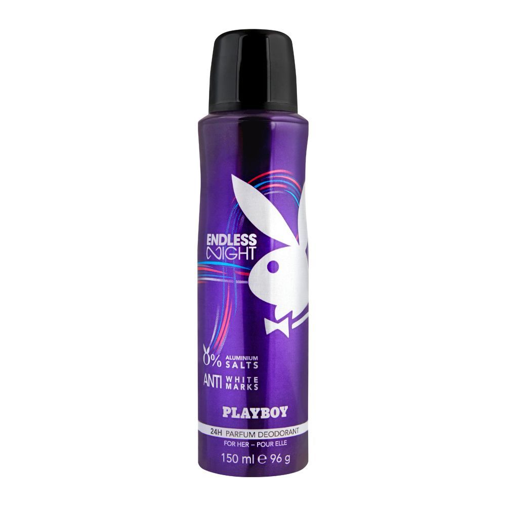 Playboy Endless Night For Her Anti-White Marks Deodorant Spray, For Women, 150ml