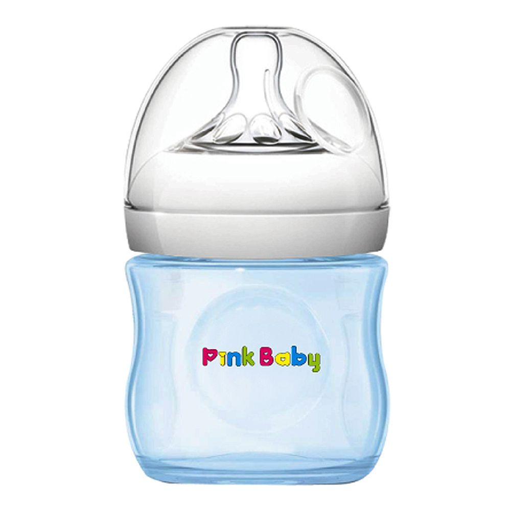 Pink Baby Superior-PP Ultra Wide Neck Feeding Bottle, Blue/Plain, 0m+, Slow Flow, 120ml, WN-112