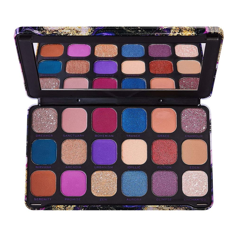 Makeup Revolution Forever Flawless Eyeshadow Palette, Eutopia, 18 Pieces