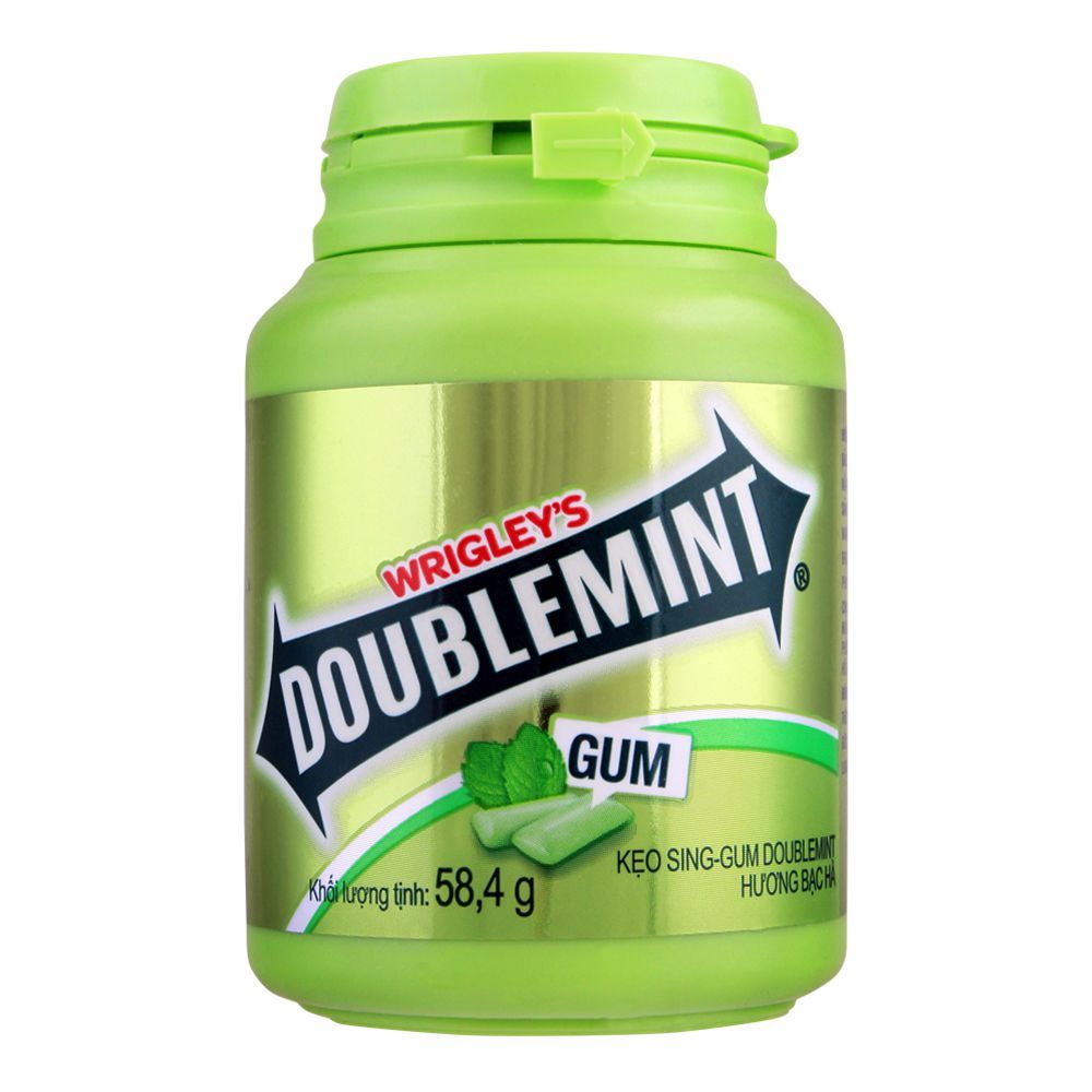 Wrigley's Doublemint Peppermint Gum, Bottle, 58.5g