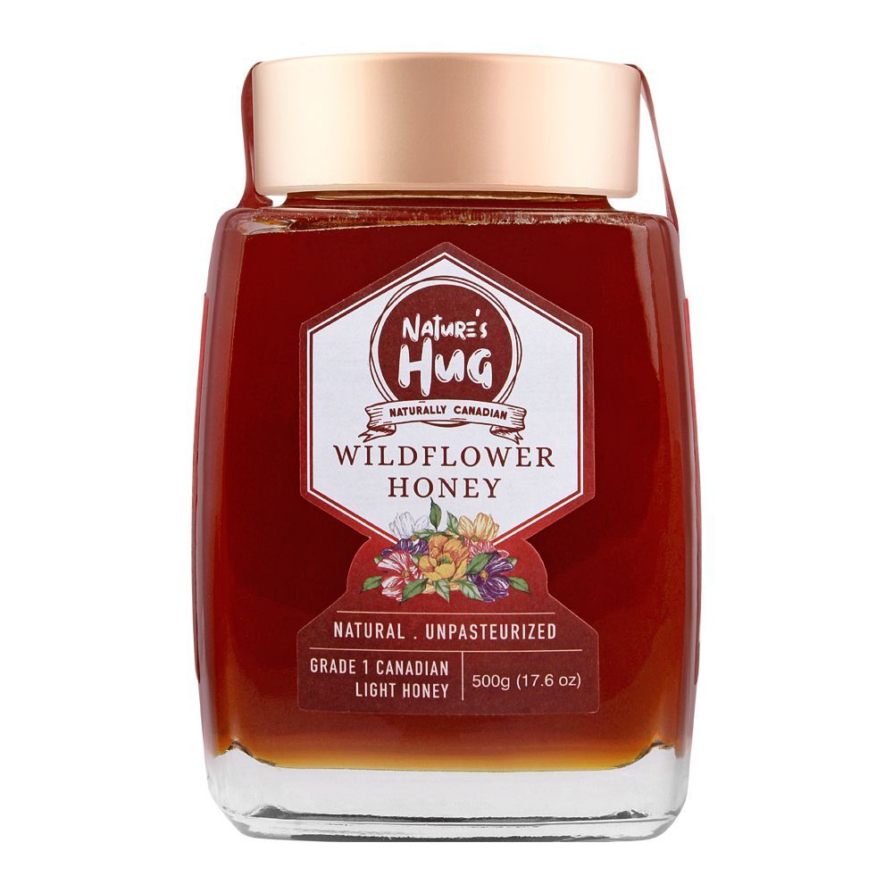 Nature's Hug Wildflower Honey, Grade 1 Canadian Light Honey, 500g