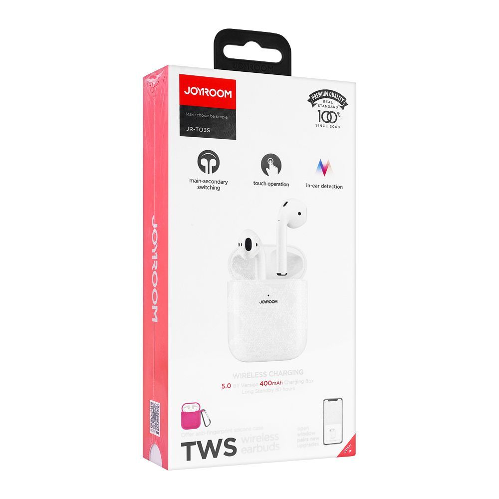Joyroom Bilateral TWS Wireless Earbuds, White, JR-T03S