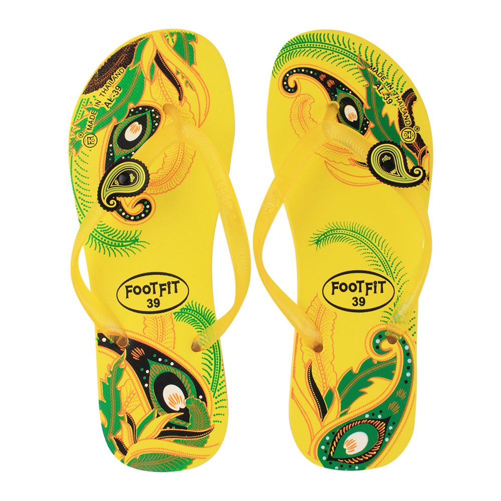 Women's Slippers, AL-39, Yellow