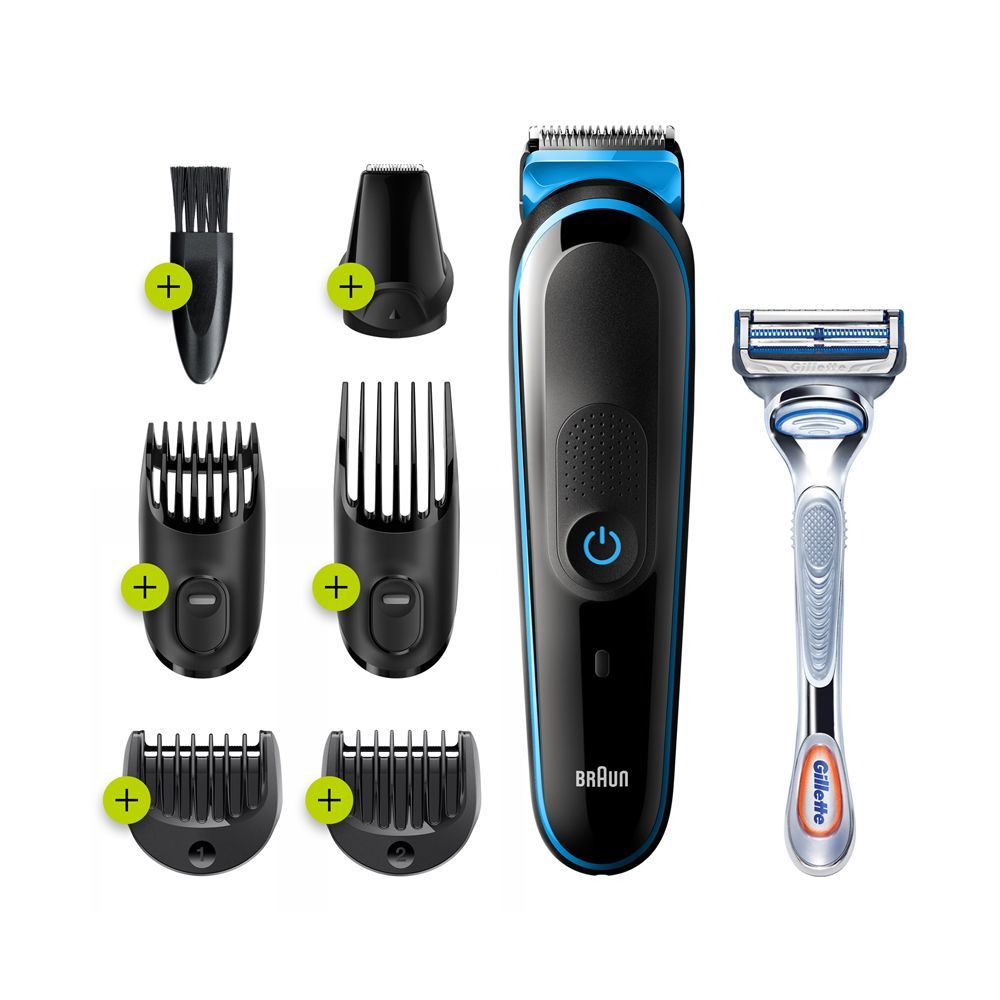 Braun All-in-One Trimmer 3, Beard & Hair, Rechargeable, 7-In-1 Styling Kit , MGK-3242
