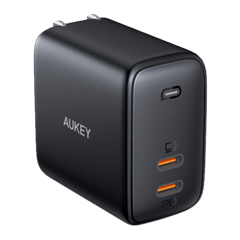 Aukey Omnia Duo 65W Dual Port Type-C Wall Charger, Black, PA-B4