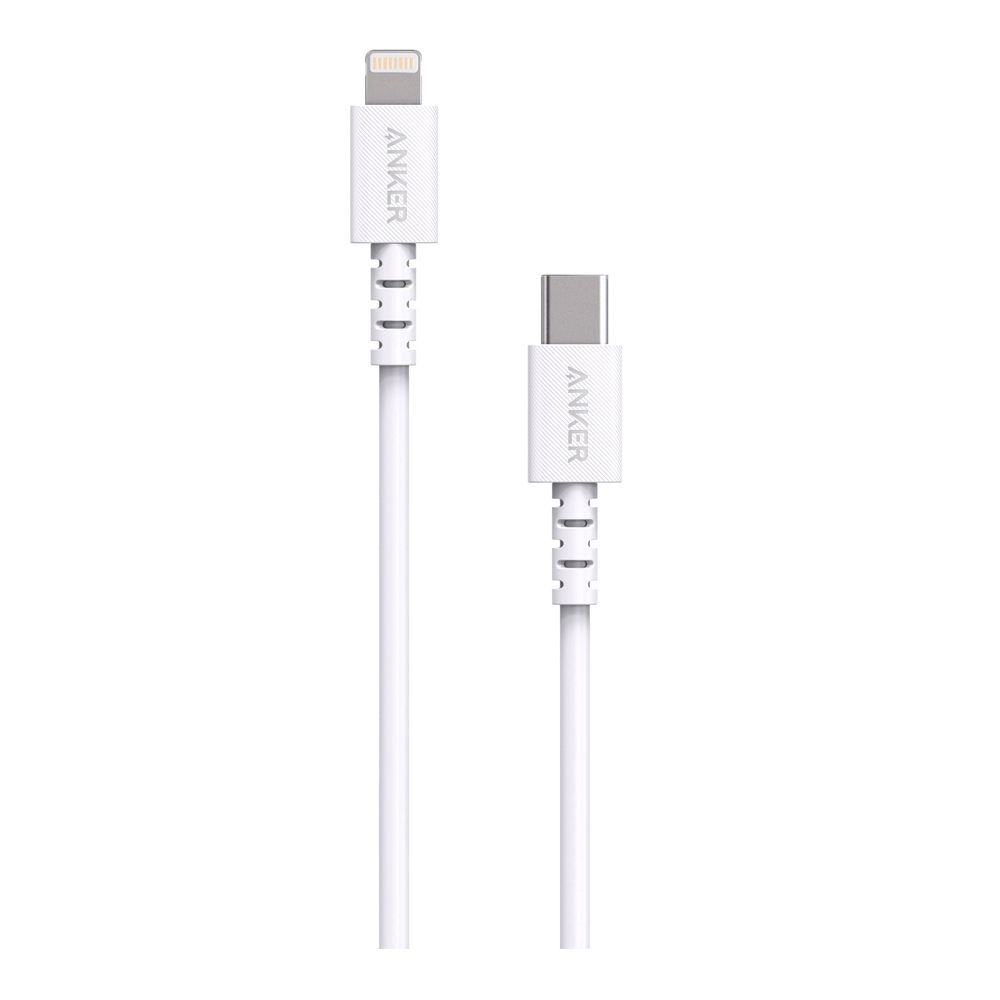 Anker PowerLine Select USB-C Cable With Lightning Connector, 6ft, White, A86132H21