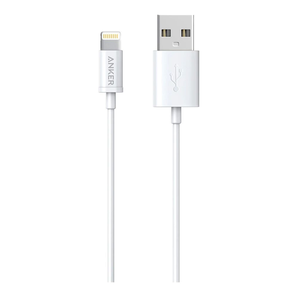 Anker Premium USB Cable With Lightning Connector, 3ft White, A7101H22
