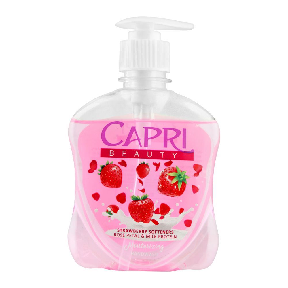 Capri Beauty Moisturizing Hand Wash, Strawberry Softeners Rose Petal & Milk Protein, 250ml