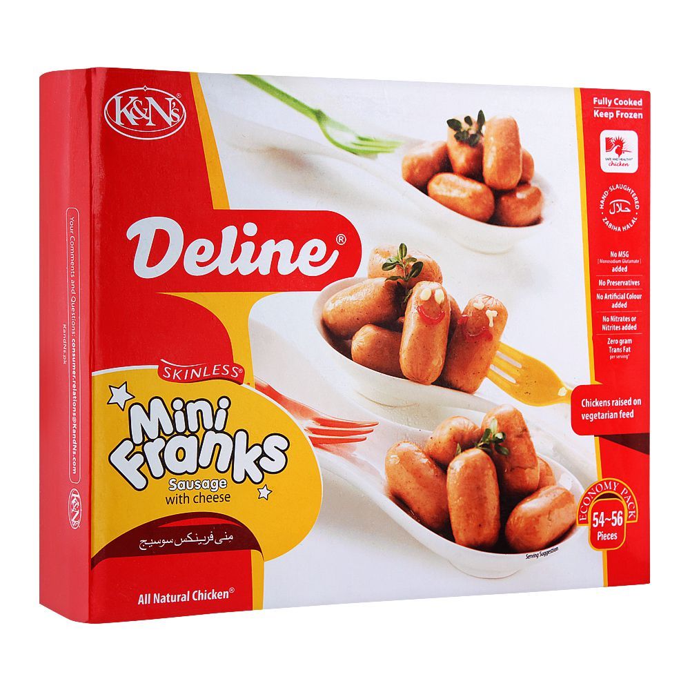 K&N's Deline Mini Franks Sausage With Cheese, 54-56 Pieces, 700g