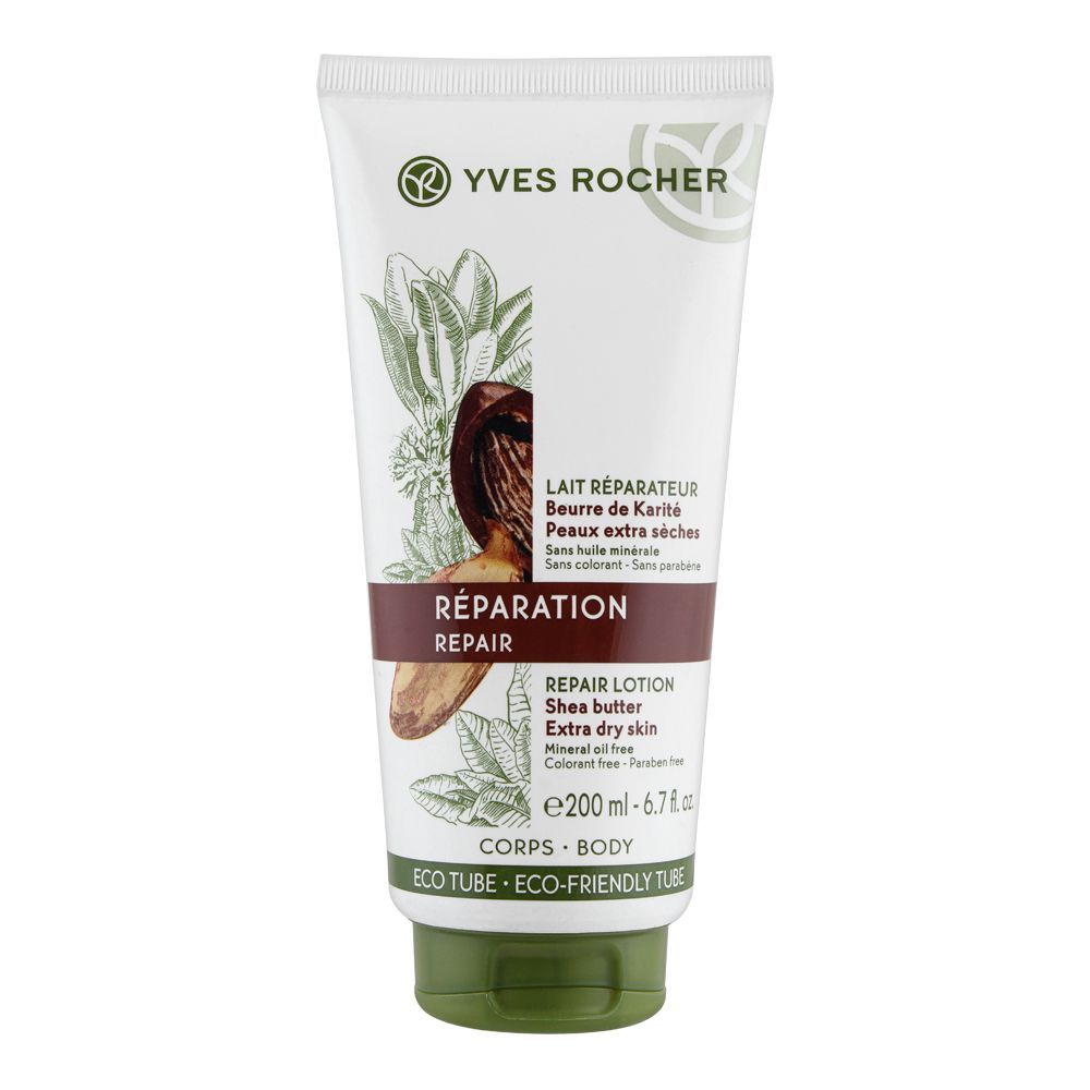 Yves Rocher Reparation Repair Shea Butter Lotion, Paraben Free, Extra Dry Skin, 200ml