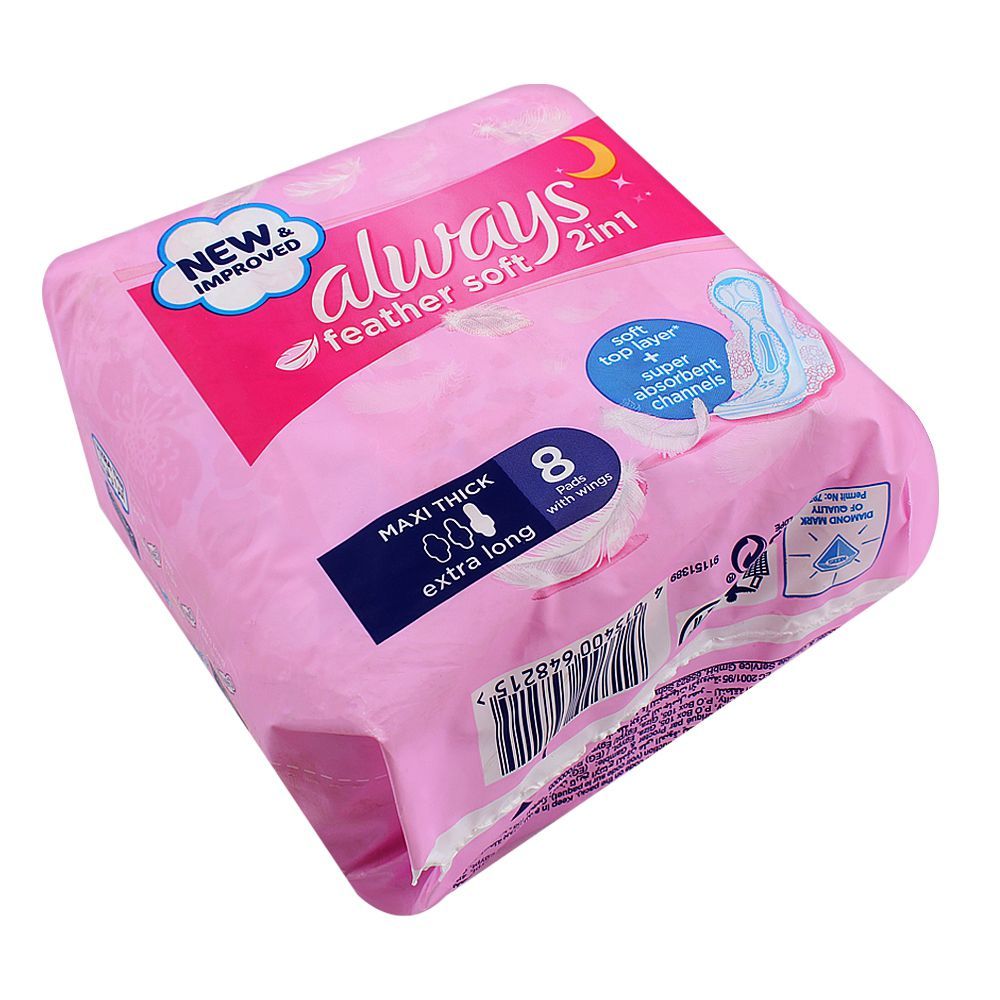 Purchase Always Feather Soft 2-In-1 Maxi Thick Pads, Extra Long 8 Pads ...