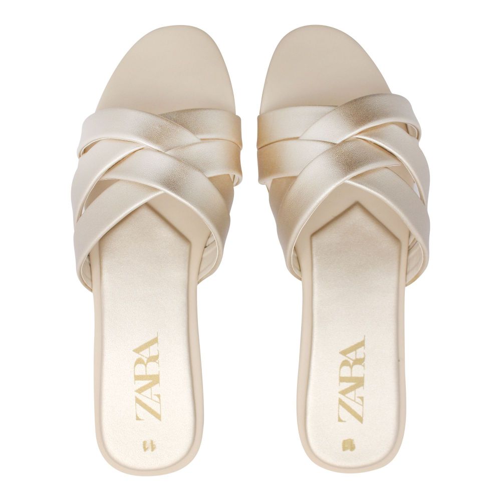 Zara Style Women's Slippers, Golden