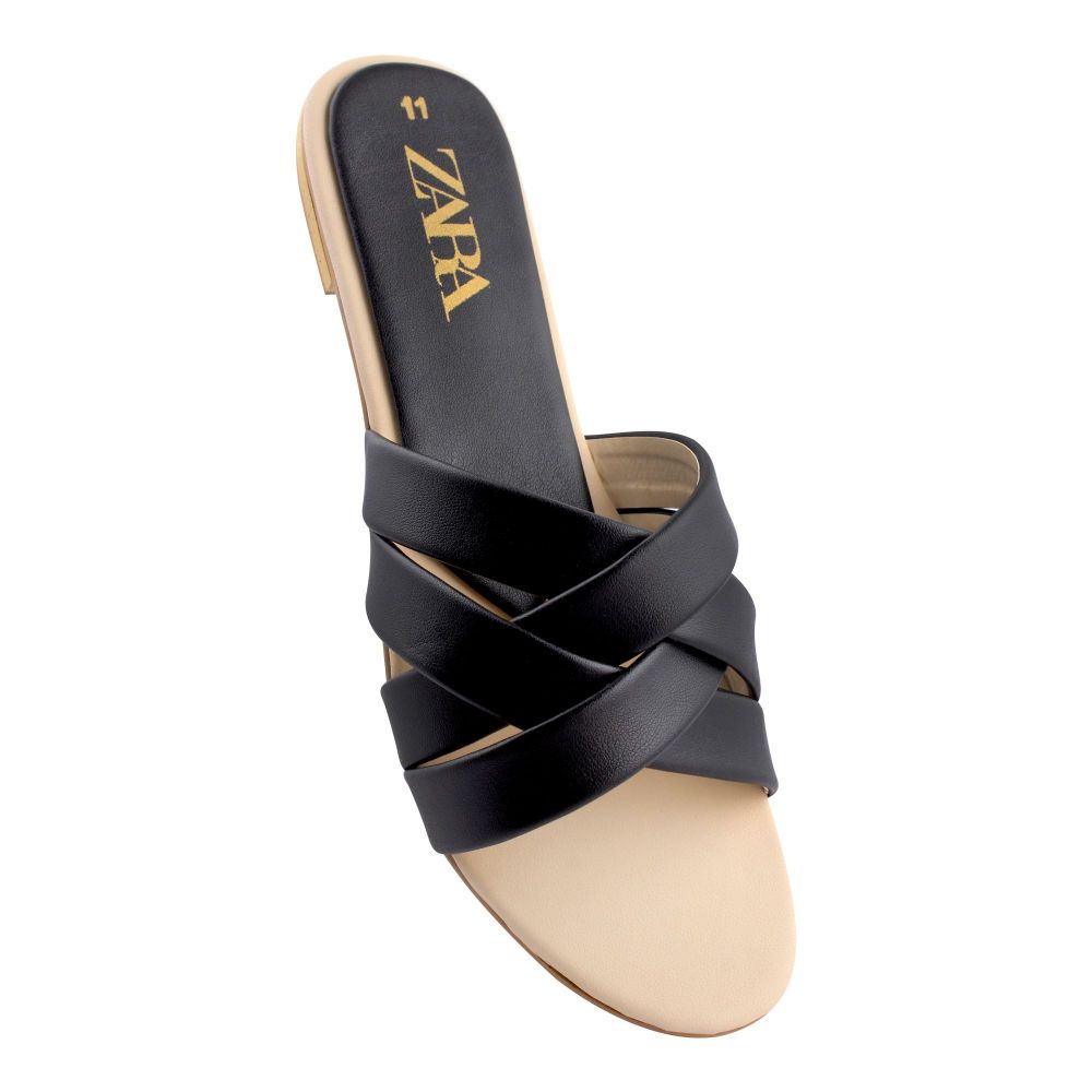 Purchase Zara Style Women's Slippers, Black Online at Best Price in ...