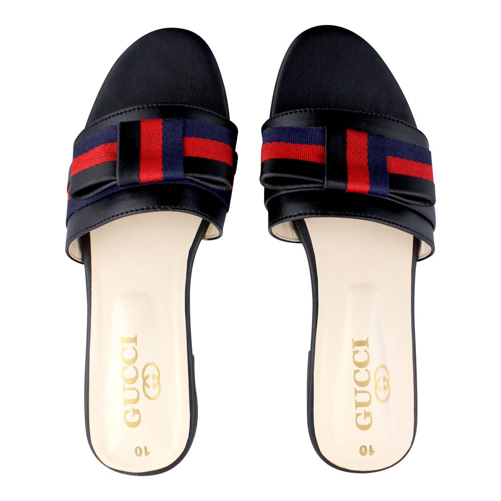 Gucci Style Women's Slippers, Black