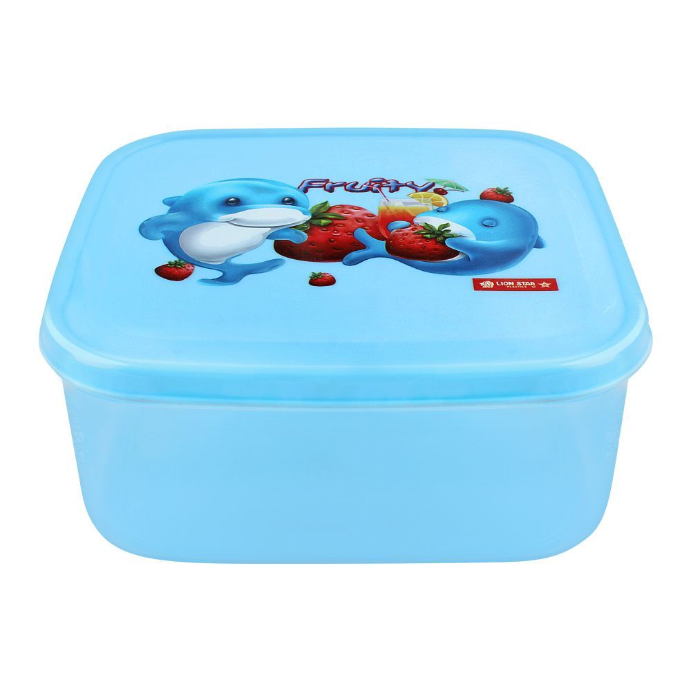 Lion Star Fruity Listy Lunch Box, 6x5.5x2.5 Inches, Blue, MC-33