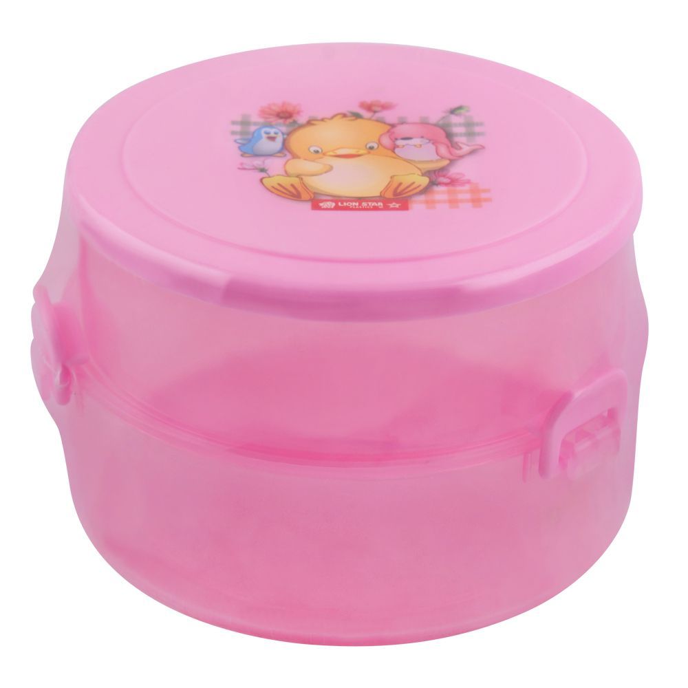Lion Star Round Pop Lunch Box, Pink, 4x3 Inches, SB-14