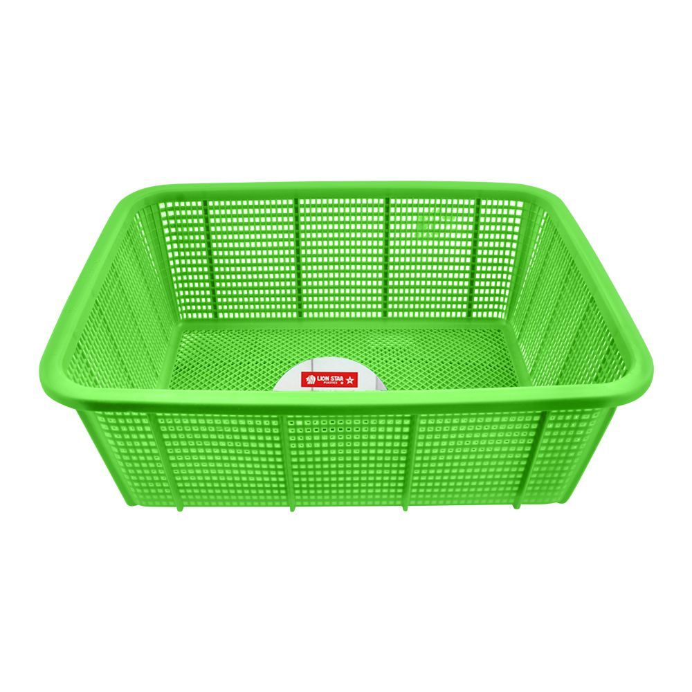 Lion Star Basket Square, Large, 19x14.5x7 Inches, Green, BW-28