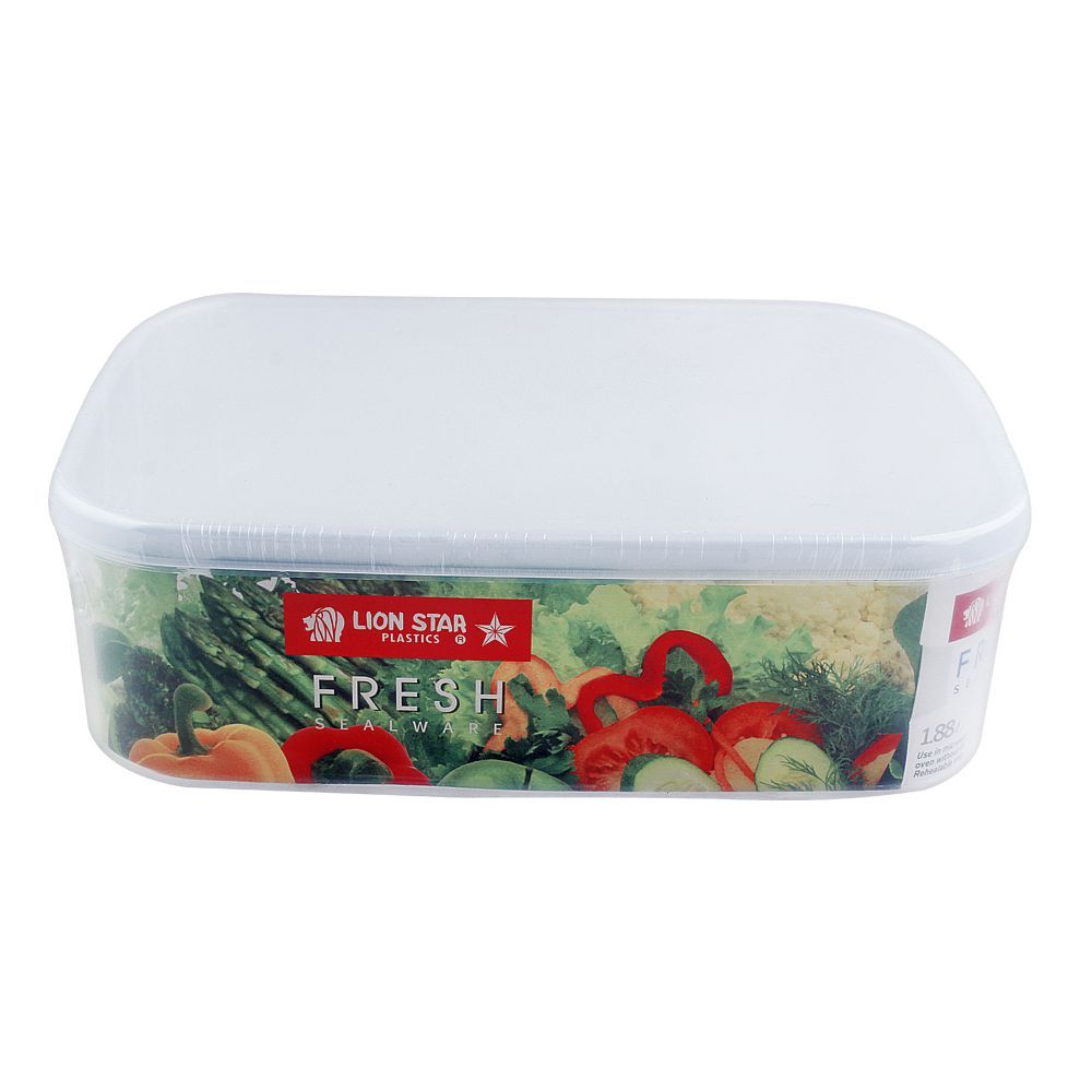 Lion Star Fresh Seal Ware Food Container, Transparent, 9x6x2.5 inches, 1880ml, SW-28