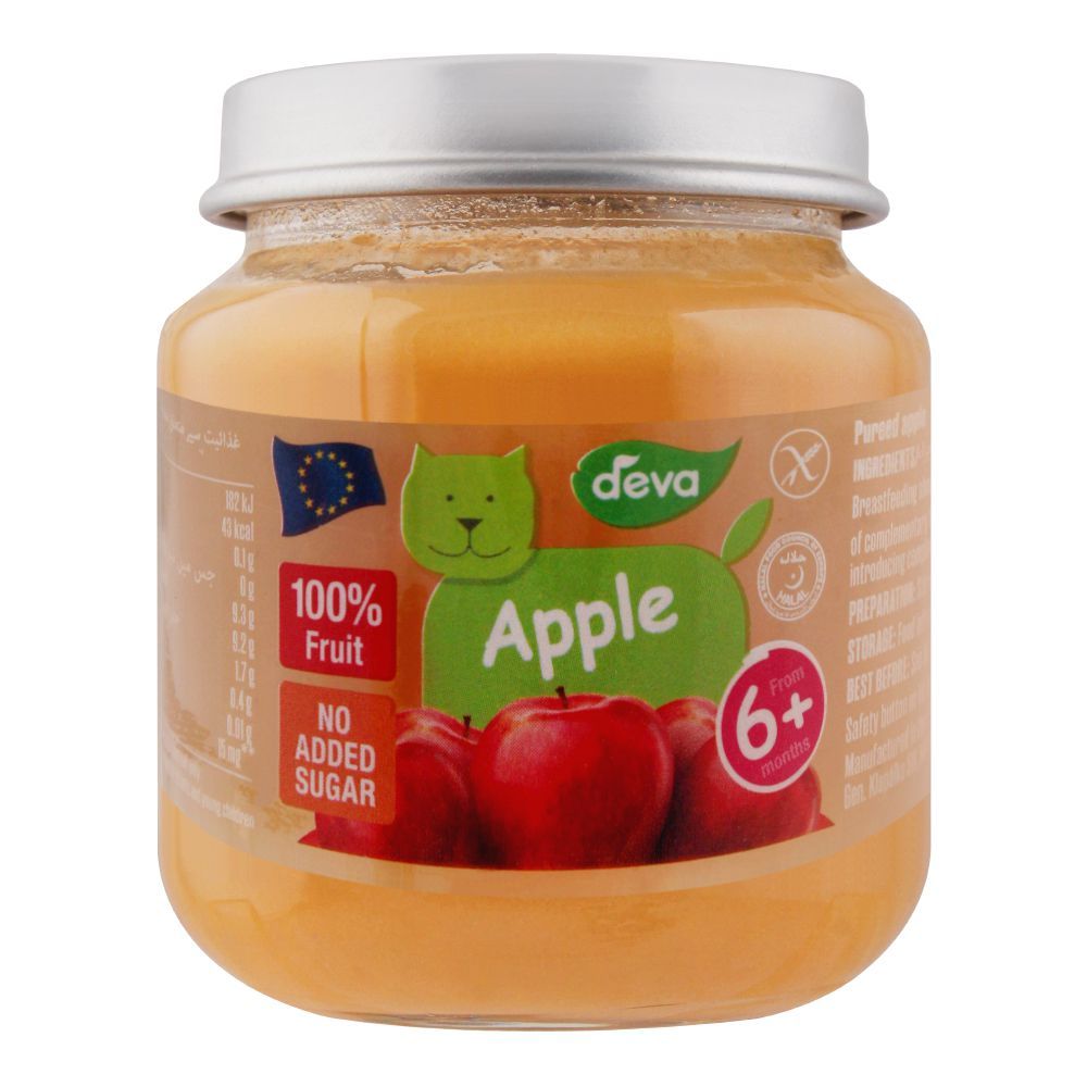 Deva Baby Food, Apple, 6m+, No Added Sugar, 125g