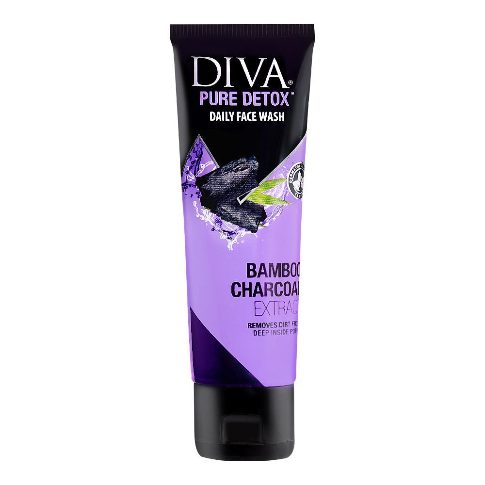 Diva Pure Detox Daily Face Wash, Bamboo Charcoal Extract, 75ml