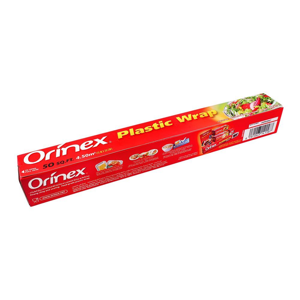 Orinex Plastic Wrap, 50SQFT, 15m x 30cm, Food Grade