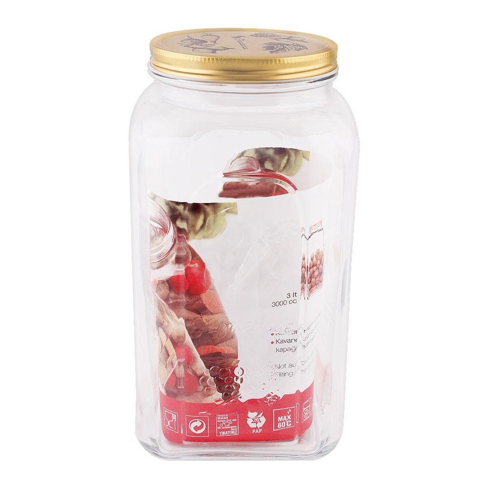 Pasabahce Home Made Metal Cover Jar, 3 Liters, 80398