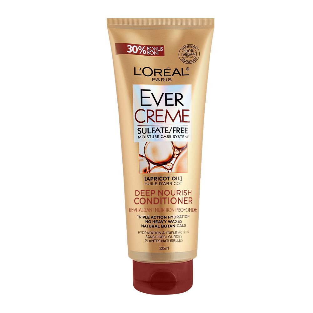 L'Oreal Paris Ever Creme Sulfate Free Apricot Oil Deep Nourish Conditioner, 325ml