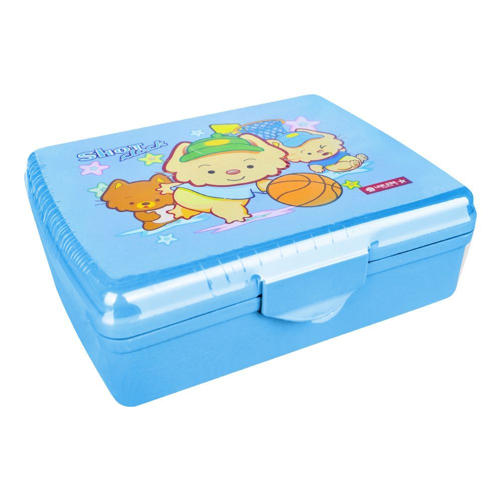 Lion Star Plastic Snap Lunch Box, 16cm (H) x 12cm (W) x 6cm (D), Blue, SB-32