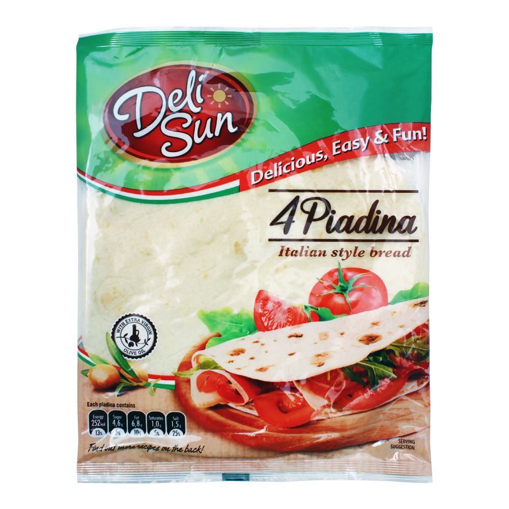 Deli Sun Tortilla Piadina Italian Style Bread Wraps, 4-Pack, 320g
