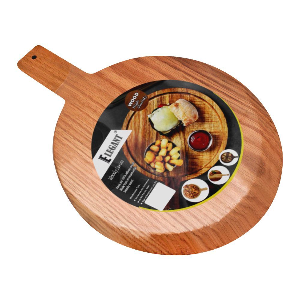 Elegant Curved Wood Pizza Board, 11.5 Inches, EH0092