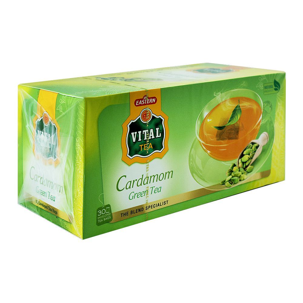 Vital Enveloped Cardamom Green Tea Bags, 30-Pack