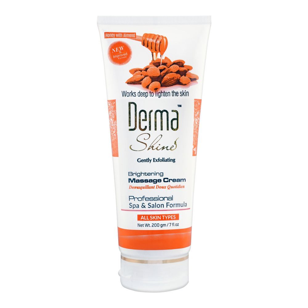 Derma Shine Gently Exfoliating Honey With Almond Whitening Massage Cream, For All Skin Types, 200g