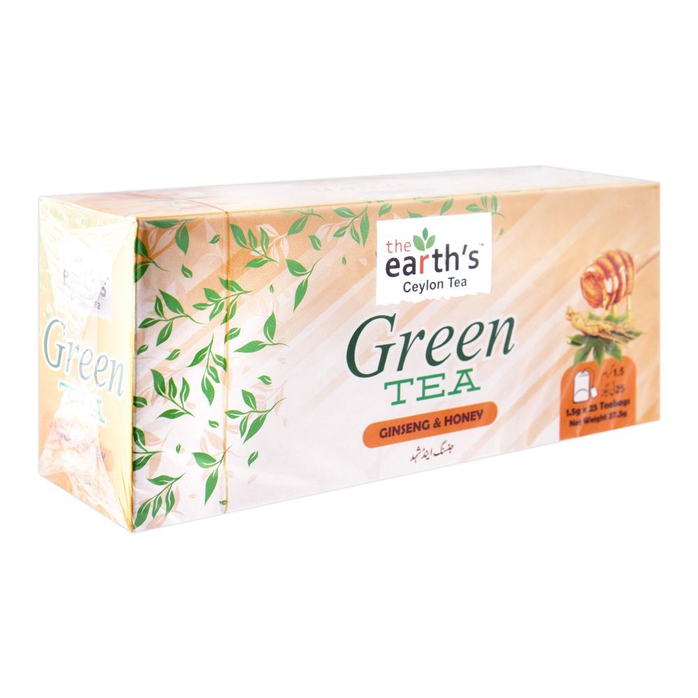 The Earth's Green Tea, Ginseng & Honey, 25 Tea Bags