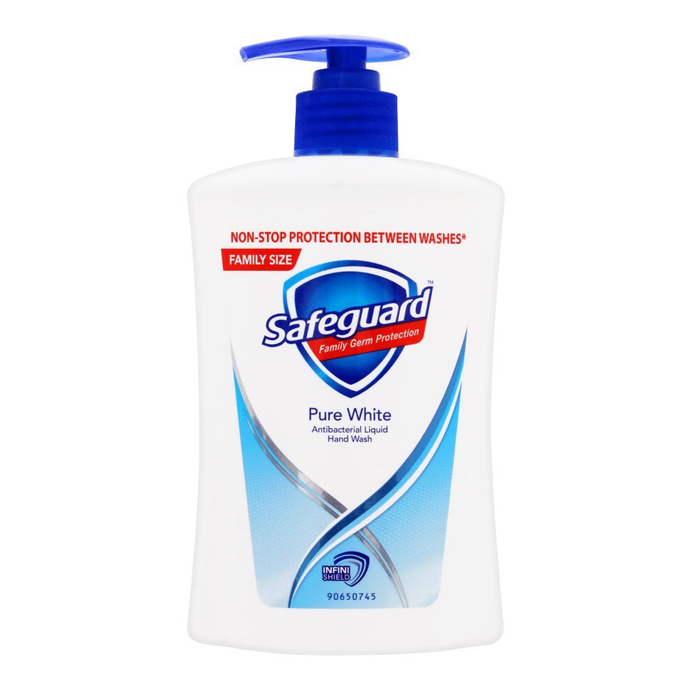 Safeguard Pure White Antibacterial Liquid Hand Wash, Family Size, 420ml