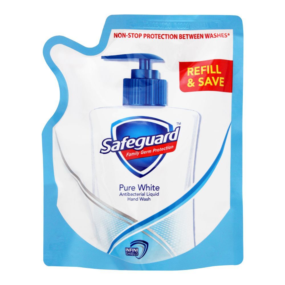 Safeguard Pure White Hand Wash, Refill Pouch, 180ml
